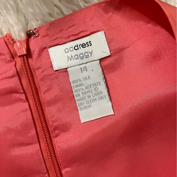 Address Maggy Red/Orange Silk Sundress - Picture 3 of 10